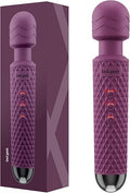Handheld Cordless Personal Wand Massager – Waterproof, USB Rechargeable, 20 Vibration Patterns, 8 Speeds, Memory Feature, Skin-Soft Silicone for Ultimate Relaxation Tool