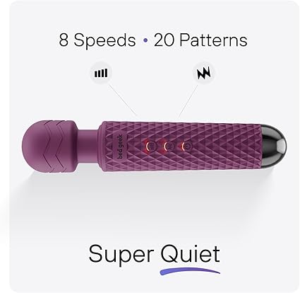 Handheld Cordless Personal Wand Massager – Waterproof, USB Rechargeable, 20 Vibration Patterns, 8 Speeds, Memory Feature, Skin-Soft Silicone for Ultimate Relaxation Tool