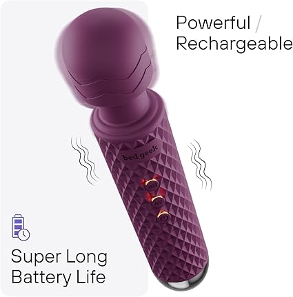 Handheld Cordless Personal Wand Massager – Waterproof, USB Rechargeable, 20 Vibration Patterns, 8 Speeds, Memory Feature, Skin-Soft Silicone for Ultimate Relaxation Tool