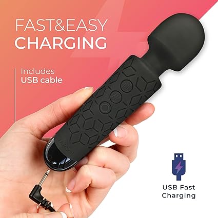 Micro Personal Massage Wand Smallest Strongest Handheld Cordless Massager, Strong Powerful Compact Perfect For Travel, Magic Stress Away, All Body Back Legs Hand Pains Sports Recovery
