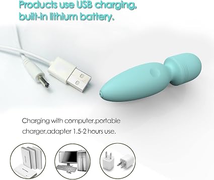 Mini Wand Massager,Small Cordless Handheld Massager with 10 Quiet Vibration Modes, Personal Handheld Rechargeable Massager for Neck Shoulder Back Body